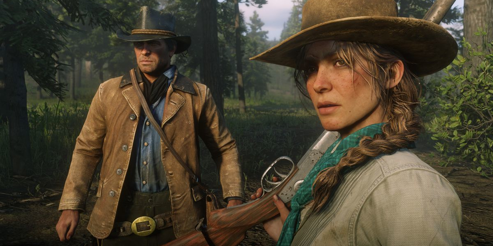 Red Dead Redemption 2 man and woman in the game